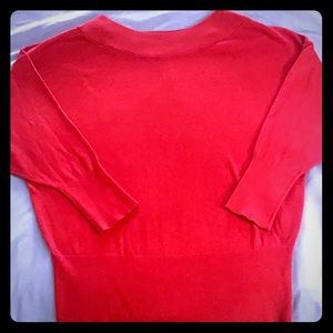 Express Red Tunic Off The Shoulder Sweater